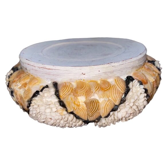 Vintage Handmade Shell-Encrusted Decorative Bowl - Picture 12 of 13